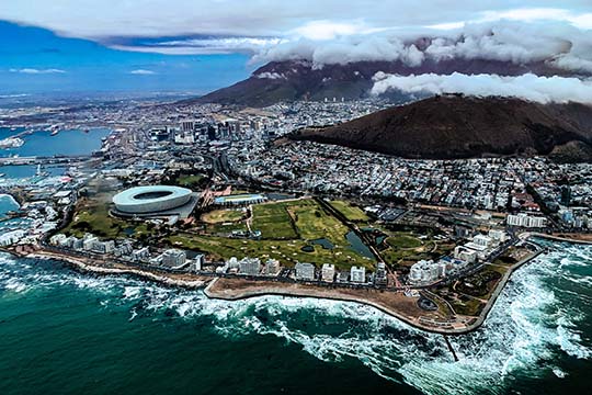 Aerial view of Cape Town